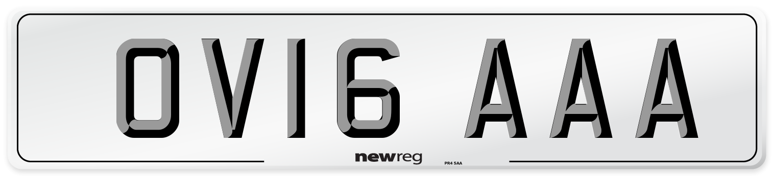 OV16 AAA Number Plate from New Reg